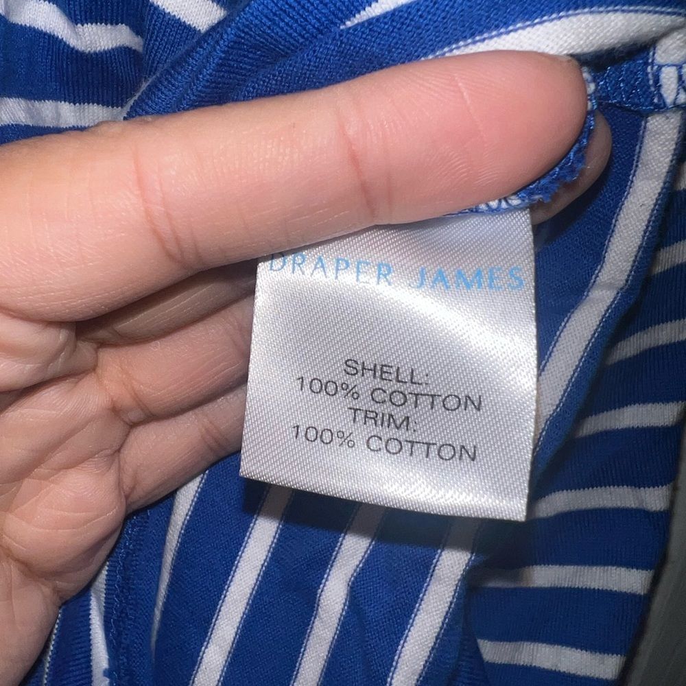 Draper James Tie Waist T-Shirt Dress in Blue Nautical Stripe Size 3XL EUC preppy - Picture 7 of 7